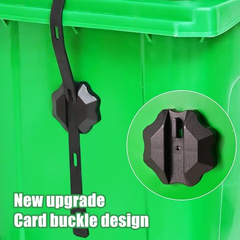Trash Can Locks for Animals Trash Can Lid Lock Squirrels Raccoon Proof Outdoor Garbage Can Locks Universal Trash Can Strap Lock, Heavy Duty Rubber Cord Simple Install in Saudi Arabia