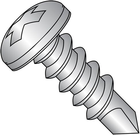 Small Parts 0406KPP188 18-8 Stainless Steel Self-Drilling Screw, Plain Finish, Pan Head, Phillips Drive, #2 Drill Point, #4-24 Thread Size, 3/8" Length (Pack of 50) in Saudi Arabia