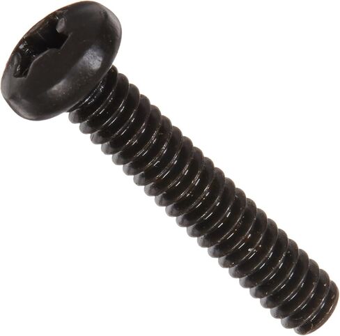 Small Parts Steel Pan Head Machine Screw, Black Oxide Finish, Meets ASME B18.6.3, #2 Phillips Drive, #6-32 Thread Size, 3/4" Length, Fully Threaded, Import (Pack of 100) in Saudi Arabia