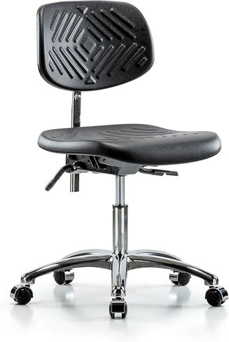 LabTech Seating LT42858 Class 100 غرفة نظيفة من مادة البولي يوريثين ارتفاع مكتب كرسي قاعدة كروم، عجلات من الكروم in Kuwait
