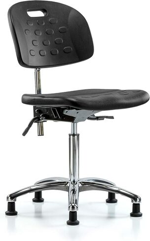 LabTech Seating LT40737 Class 10 Clean Room Handle Polyurethane Medium Bench Chair Chrome Base, Glides in Saudi Arabia