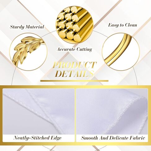 Tanlade 8 مجموعة من المناديل القماشية لعيد الشكر وحلقات مناديل أوراق الذهب من القماش وحامل مناديل أوراق الشجر لحفلات الزفاف، وحفلات عشاء عيد الميلاد، والتجمعات العائلية، وديكور الطاولة، 17 × 17 بوصة in Kuwait