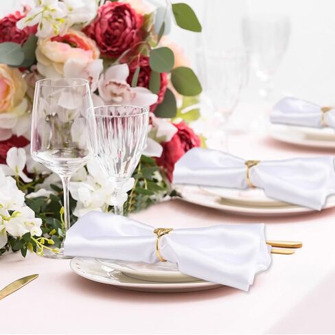 Tanlade 8 مجموعة من المناديل القماشية لعيد الشكر وحلقات مناديل أوراق الذهب من القماش وحامل مناديل أوراق الشجر لحفلات الزفاف، وحفلات عشاء عيد الميلاد، والتجمعات العائلية، وديكور الطاولة، 17 × 17 بوصة in Kuwait