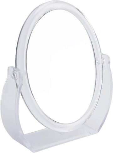 Bath Bliss Double Sided Free Standing Swivel Vanity Mirror, Regular & 10X’s Magnification, Make-up & Shaving Use, Tabletop, Rubberized, Black in Kuwait