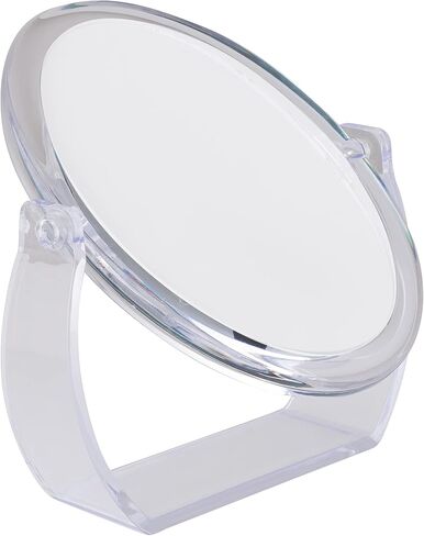 Bath Bliss Double Sided Free Standing Swivel Vanity Mirror, Regular & 10X’s Magnification, Make-up & Shaving Use, Tabletop, Rubberized, Black in Kuwait