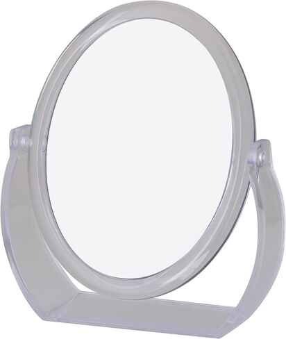 Bath Bliss Double Sided Free Standing Swivel Vanity Mirror, Regular & 10X’s Magnification, Make-up & Shaving Use, Tabletop, Rubberized, Black in Kuwait