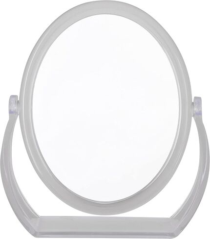 Bath Bliss Double Sided Free Standing Swivel Vanity Mirror, Regular & 10X’s Magnification, Make-up & Shaving Use, Tabletop, Rubberized, Black in Kuwait