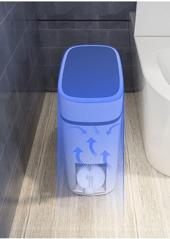 كيه ال جي او سلة مهملات بلاستيكية رفيعة سعة 14 لتر مع غطاء، سلة نفايات مزدوجة الاسطوانة سعة 3.7 جالون، سلة مهملات مستطيلة الشكل للحمام وغرفة النوم والمطبخ والمكتب، ابيض in Kuwait