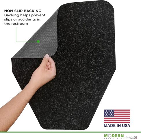 Durable Black 6-Pack Non-Slip Floor Urinal Mats - Odor-eliminating and Disposable Commercial Urine Pads for Men's Toilets, Scented & High Quality - Made in USA in Saudi Arabia