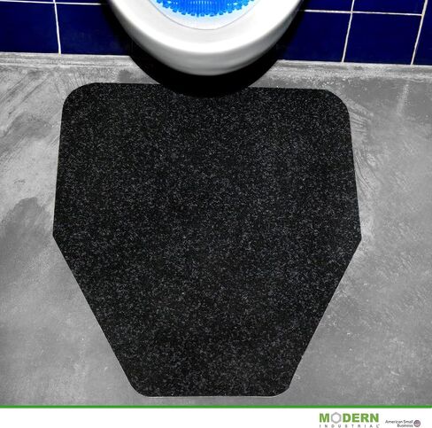 Durable Black 6-Pack Non-Slip Floor Urinal Mats - Odor-eliminating and Disposable Commercial Urine Pads for Men's Toilets, Scented & High Quality - Made in USA in Saudi Arabia