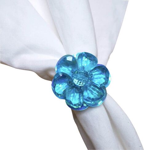Maison Charlo | Set of 4 Delicate Baby Rose Shine Flower Napkin Rings | Perfect for Easter, Mother's Day, Christmas, New Year, Weddings, Banquets, Birthdays in Kuwait