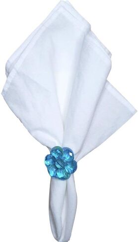 Maison Charlo | Set of 4 Delicate Baby Rose Shine Flower Napkin Rings | Perfect for Easter, Mother's Day, Christmas, New Year, Weddings, Banquets, Birthdays in Kuwait
