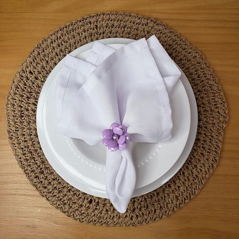 Maison Charlo | Set of 4 Delicate Baby Rose Shine Flower Napkin Rings | Perfect for Easter, Mother's Day, Christmas, New Year, Weddings, Banquets, Birthdays in Kuwait