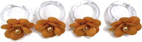 Maison Charlo | Set of 4 Delicate Baby Rose Shine Flower Napkin Rings | Perfect for Easter, Mother's Day, Christmas, New Year, Weddings, Banquets, Birthdays in Kuwait