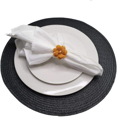 Maison Charlo | Set of 4 Delicate Baby Rose Shine Flower Napkin Rings | Perfect for Easter, Mother's Day, Christmas, New Year, Weddings, Banquets, Birthdays in Kuwait