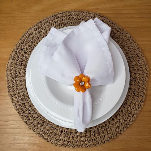 Maison Charlo | Set of 4 Delicate Baby Rose Shine Flower Napkin Rings | Perfect for Easter, Mother's Day, Christmas, New Year, Weddings, Banquets, Birthdays in Kuwait