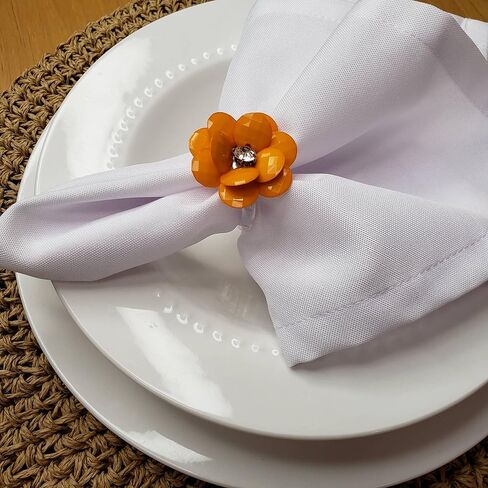 Maison Charlo | Set of 4 Delicate Baby Rose Shine Flower Napkin Rings | Perfect for Easter, Mother's Day, Christmas, New Year, Weddings, Banquets, Birthdays in Kuwait