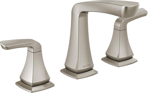 صنبور حمام دلتا فيسنا واسع الانتشار 3 فتحات، صنبور حمام أسود غير لامع، مجموعة تصريف، التقاط تصريف بدون قلق، أسود غير لامع 35789LF-BL in Kuwait