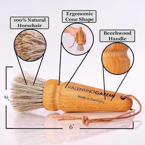 Valentino Garemi Collectables Dusting Brush - Horse Hair - Dust Cleaner & Aging Deposits Remover for Vintage or Antique Frames Toys Books Sculptures Pictures Coins Collections Sport Cards Equipment in Saudi Arabia