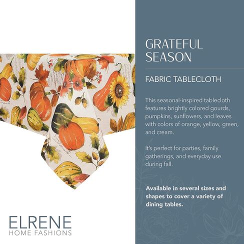 مناديل ورقية من القماش المطبوع عليها Grateful Season من Elrene Home Fashions للخريف/الحصاد/عيد الشكر، مجموعة من 8 قطع، 43.18 سم × 43.18 سم، متعددة الألوان، 8 قطع in Kuwait