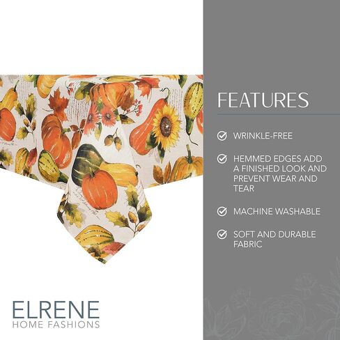 مناديل ورقية من القماش المطبوع عليها Grateful Season من Elrene Home Fashions للخريف/الحصاد/عيد الشكر، مجموعة من 8 قطع، 43.18 سم × 43.18 سم، متعددة الألوان، 8 قطع in Kuwait