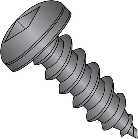 Small Parts 0808AQPB Steel Sheet Metal Screw, Black Oxide Finish, Pan Head, Square Drive, Type A, #8-15 Thread Size, 1/2" Length (Pack of 100) in Saudi Arabia