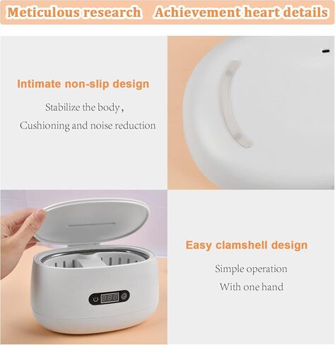 منظف ​​المجوهرات بالموجات فوق الصوتية، منظف المجوهرات مع مؤقت رقمي 40 كيلو هرتز، 600 مل، منظف المجوهرات بالموجات فوق الصوتية مع سلة لتنظيف نظارات العين، الخواتم، الساعة، العملات المعدنية، الفضة... in Kuwait