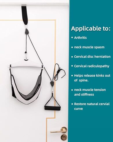 جهاز شد الرقبة للاستخدام المنزلي، ارجوحة مزدوجة السقاطة فوق الباب، سهلة التنظيف للعلاج الفيزيائي وتخفيف الام الرقبة وفتق القرص الفقري in Kuwait