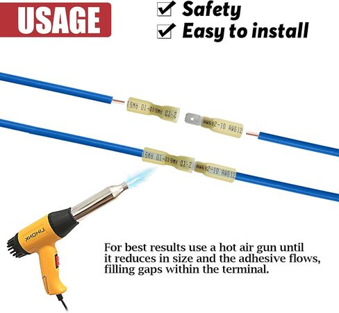 Hilitchi 160Pcs Waterproof Heat Shrink Female Male Spade Connectors Fully Insulated Terminals Electrical Wire Crimp Connectors Kit in Saudi Arabia
