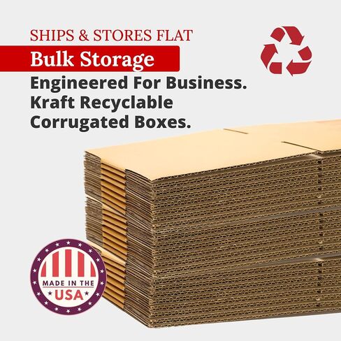 Partners Brand 8x8x8 Corrugated Cardboard Boxes, 17"L x 11"W x 2.5"H , Pack of 25 | Shipping, Packaging, Moving, Storage Box for Business, Strong Wholesale Bulk Boxes 888 in Saudi Arabia