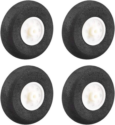 uxcell RC Airplane Wheels - 4PCS RC Airplane Aircraft Sponge Wheels 2.5 Inch x 0.12 Inch in Kuwait