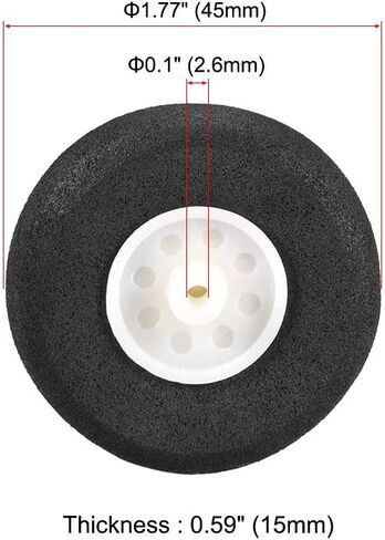 uxcell RC Airplane Wheels - 4PCS RC Airplane Aircraft Sponge Wheels 2.5 Inch x 0.12 Inch in Kuwait