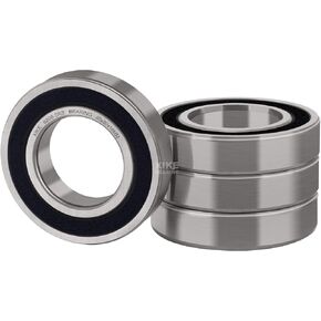 XiKe 4 Pcs 6208-2RS Double Rubber Seal Bearings 40x80x18mm, Pre-Lubricated and Stable Performance and Cost Effective, Deep Groove Ball Bearings.