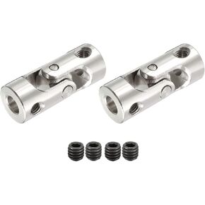 DMiotech 2 Pack 4mm to 4mm Inner Dia Rotatable Universal Steering Shaft U Joint Coupler L23 x D9 Coupler Connector W Screw for 3D Printer, CNC Machine in Saudi Arabia