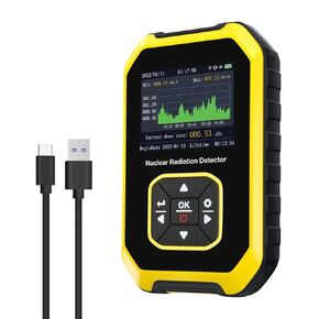 Geiger Counter Nuclear Radiation Detector Radiation Monitor Meter Dosage Alarm Mode Light/Vibration/Sound Dosimeter Rechargeable Beta Gamma X-ray Portable, 5 Dosage Units Switched in Saudi Arabia