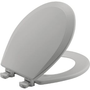 Bio Bidet by Bemis 1500EC Toilet Seat with Perfect Fit, Fresh Water Spray, Non-Electric, Easy to Install Bidet, ELONGATED, Silver
