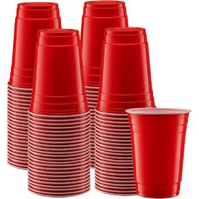 Comfy Package [18 oz. - 100 Count Disposable Plastic Red Cups, Party Drinking Cups for Events and Everyday Use in Saudi Arabia