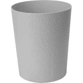 Bath Bliss Hammered Design Waste Bin | 1 Pack | Round Open Top | 10 Liter | Bathroom Trash Can | Kitchen | Office | Bedroom | Textured Plastic | Wastebasket | Black in Kuwait