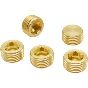 Hooshing 5PCS 1/2" NPT Male Brass Pipe Plug Counter Sunk Internal Hex Thread Pipe Plug in Saudi Arabia