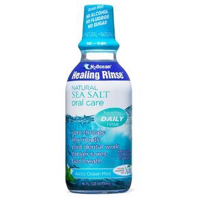 H2Ocean Healing Rinse العناية بالفم بملح البحر الطبيعي - شطف الفم للعناية بالفم - رائع للثقب والتهاب الحلق وصحة اللثة - غسول الفم الخالي من الكحول والفلورايد - ثلج الليمون، 16 أونصة in Kuwait