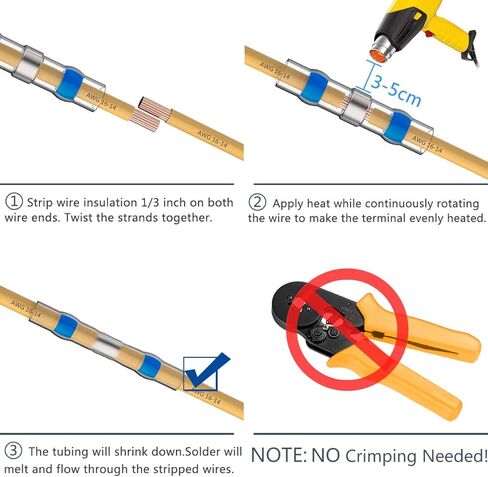 موصلات اسلاك لحام وانابيب تنكمش بالحرارة - أطراف كهربائية معزولة مقاومة للماء وانابيب لف تنكمش مع حافظة 800 قطعة - انابيب ووصلات لحام سوبوبي 326 in Kuwait