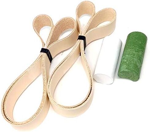 1X30 Leather Honing Polishing Belts 2 Pack with White & Green Buffing Compounds in Saudi Arabia
