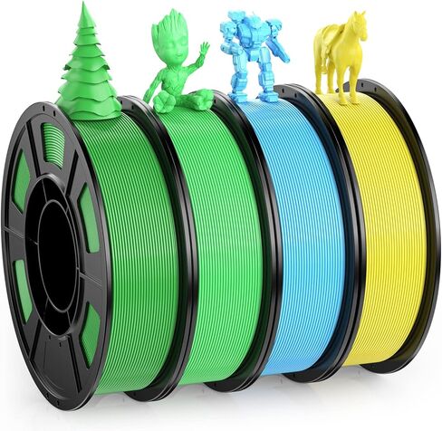 حزمة خيوط الطابعة ثلاثية الأبعاد WEEFUN 250 جم × 4 بكرات، 1.75 مم PLA خيوط طباعة ثلاثية الأبعاد، أربعة ألوان زاهية وردي/أرجواني/برتقالي/ذهبي، خيوط PLA لمعظم الطابعات ثلاثية الأبعاد in Kuwait