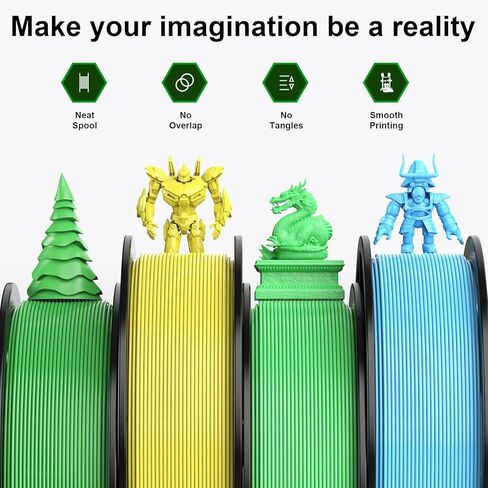 حزمة خيوط الطابعة ثلاثية الأبعاد WEEFUN 250 جم × 4 بكرات، 1.75 مم PLA خيوط طباعة ثلاثية الأبعاد، أربعة ألوان زاهية وردي/أرجواني/برتقالي/ذهبي، خيوط PLA لمعظم الطابعات ثلاثية الأبعاد in Kuwait