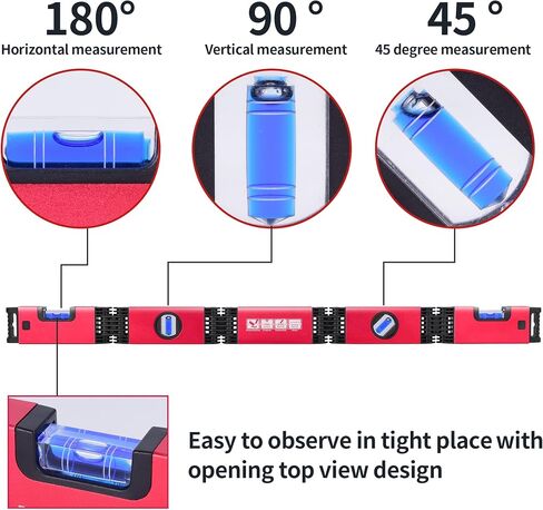 QYTOOL 28'' Folding Level, 5 Sections Multifunctional Level with Easy-Read 45°/90°/180° Level Bubbles, Measurement Tools for Carpenters Woodworkers Homes, Magnetic Level in Saudi Arabia