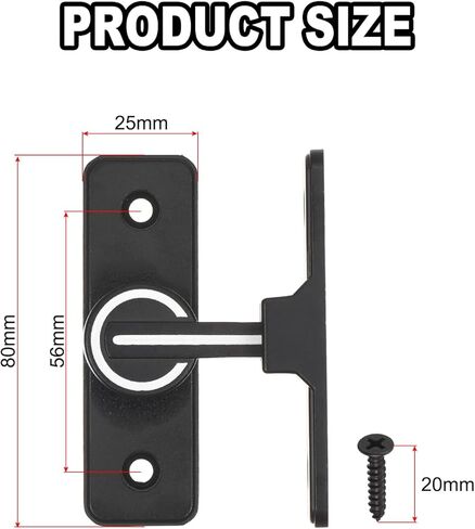مزلاج قفل باب الحظيرة من uxcell، أقفال باب الحظيرة المنزلقة بزاوية 90 درجة، أجهزة مزلاج أقفال باب الحظيرة، أقفال باب قابلة للطي للحظيرة، البوابة، الحديقة، الخزانة، النافذة، أسود مضيء in Kuwait