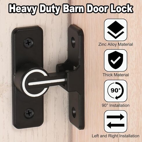 مزلاج قفل باب الحظيرة من uxcell، أقفال باب الحظيرة المنزلقة بزاوية 90 درجة، أجهزة مزلاج أقفال باب الحظيرة، أقفال باب قابلة للطي للحظيرة، البوابة، الحديقة، الخزانة، النافذة، أسود مضيء in Kuwait