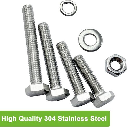 ECKJ M3 مسامير رأس سداسية من الفولاذ المقاوم للصدأ وصواميل وصواميل وغسالات زنبركية مسطحة مجموعة متنوعة 400 قطعة (100 مجموعة) براغي غطاء سداسية مترية، ملولبة بالكامل، محرك سداسي خارجي 4 أطوال (16/20/25/30 مم) in Kuwait