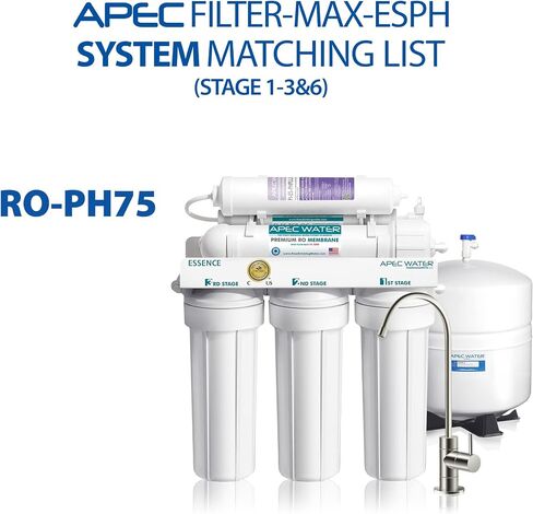 APEC أنظمة المياه FILTER-SET-ESPH مجموعة مرشح استبدال عالية السعة لسلسلة Essence نظام تصفية المياه القلوية التناضح العكسي المرحلة 1-3 و6 in Kuwait