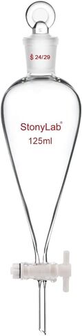 StonyLab PTFE Stopcock Separatory Funnel 500ml, Borosilicate Glass Heavy Wall Conical Pear-Shaped Separatory Funnel Separation Funnel with 24/29 Joint in Kuwait